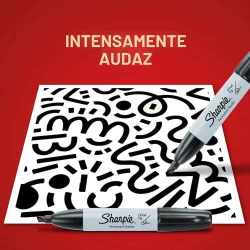 Vista 5 de Sharpie Marcadores permanentes, punta de cincel, negro, 12 unidades - hogar, escuela, suministros de oficina