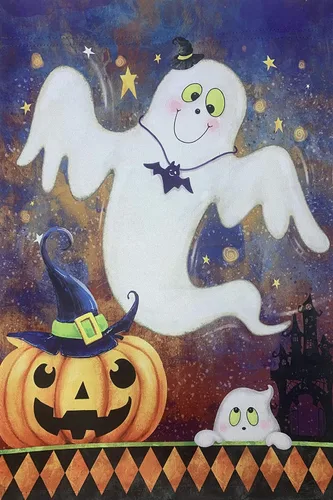 Vista 24 de Bandera de jardín de Halloween de calabazas de gato negro, 12 x 18 pulgadas, doble cara, decoraciones de Halloween, decoración del hogar, calabazas