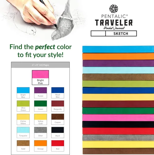 Vista 7 de Cuaderno de bocetos Travelers Dot Grid Pentalic Art, libre de ácidos