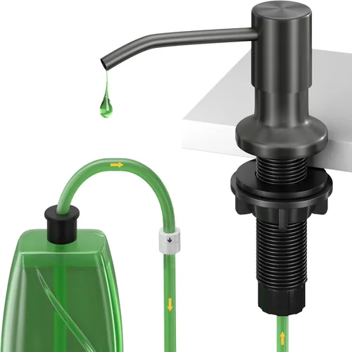 Vista 10 de Dispensador de jabón para fregadero de cocina, dispensador de jabón integrado, kit de tubo de extensión de 47 pulgadas, bomba dispensadora de loción