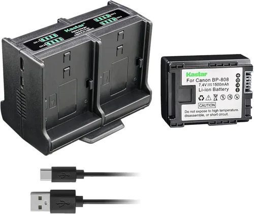 Vista 9 de Kastar Cargador de batería cuádruple compatible con Canon BP-808, BP808, BP-809, BP809, BP-819, BP819, BP-827, BP827, cargador Canon CG-800