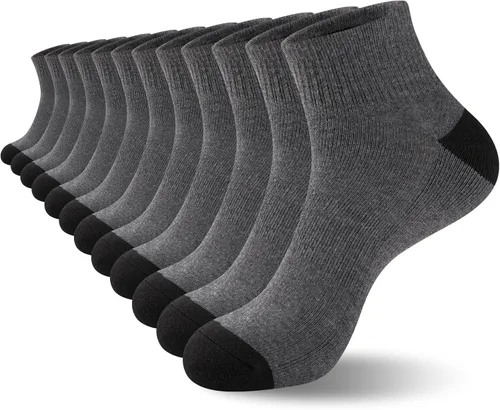 Vista 7 de COOVAN 12 pares de calcetines tobilleros acolchados para hombre, paquete de 12 unidades, de corte bajo, cómodos, transpirables, calcetines casuales