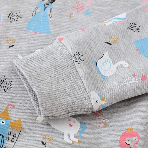 Vista 4 de Sudaderas de manga larga para niñas pequeñas, sudadera con estampado de dinosaurio, unicornio, 2-7T