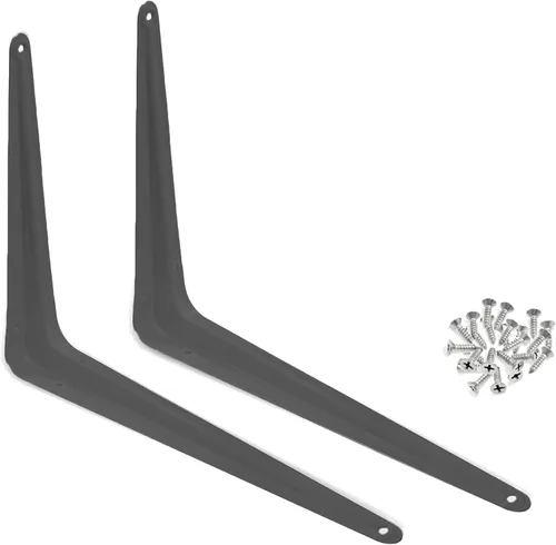 Vista 7 de Soportes de estante de esquina de pared de metal de 3 x 4 pulgadas, color gris, paquete de 4