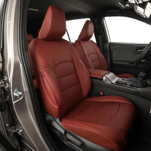 Vista 26 de EKR - Juego completo de fundas de asiento de cuero para automóvil de ajuste personalizado (color negro)