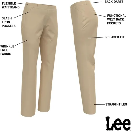 Vista 6 de Lee - Pantalón para mujer talla extragrande, de pierna recta, corte relajado, antiarrugas