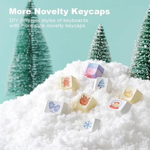 Vista 6 de YUNZII Snow Dye Sub PBT Keycaps, 149 teclas completas de sublimación de tinte PBT teclas personalizadas con extractor de teclas para interruptores