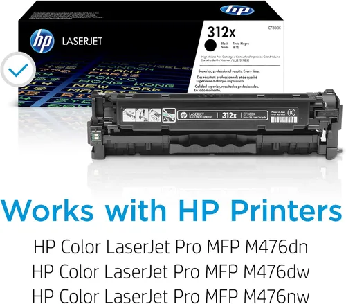 Vista 2 de HP 312X (CF380X) cartucho de tóner negro, de alto rendimiento, original LaserJet.