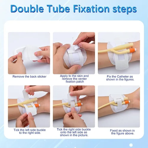 Vista 7 de Dispositivo de estabilización del catéter de Foley, adhesivo autoajustable para tubo de catéter, soporte adhesivo para bolsa de pierna urinaria