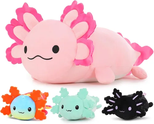 Vista 21 de MaoGoLan 4 animales de peluche de castor con tres bebés en el interior, regalo de felpa de castor gigante esponjoso de 17.7 pulgadas, divertidos