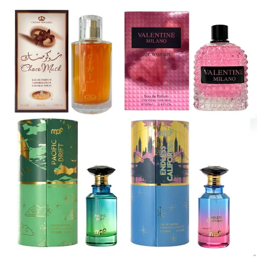 Vista 27 de AFLUXE Set de perfume para mujer, 4 piezas, colección Eau De Parfum de larga duración, almizcle Choco/Milano Mujer/6pm Rosa/7AM Fresh