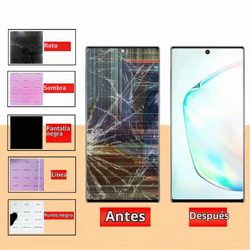 Vista 3 de Reemplazo de pantalla TFT para Samsung Galaxy Note10 con marco