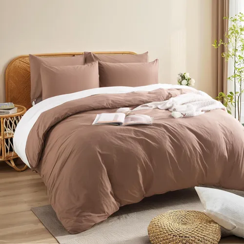 Vista 69 de NEXHOME PRO Funda de edredón Twin XL 100% algodón lavado, transpirable, duradera, texturizada, similar al lino, juego de ropa de cama para el hogar