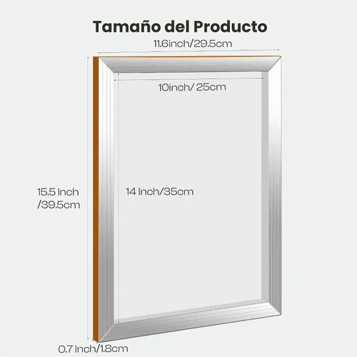 Vista 2 de Caydo Marcos de impresión de pantalla de seda de 4 piezas, pantallas de serigrafía de aluminio de 10 x 14 pulgadas con malla blanca 110 para amantes