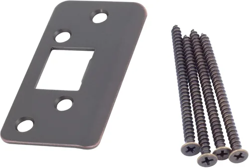 Vista 3 de Stone Harbor Hardware Jamb Saver Strike Plato, 1-7/8" x 3-5/8", 2-1/4" de centro a centro, latón antiguo