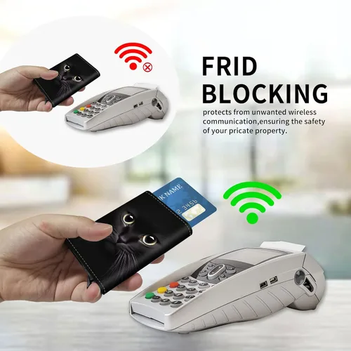Vista 3 de Funda de aluminio para tarjetas de crédito, funda de cuero de primera calidad para tarjetas, bolsillo frontal, triple billetera con bloqueo RFID