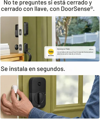 Vista 6 de Yale Assure Lock 2 Touch Deadbolt, Cerradura de pestillo de níquel satinado para puerta de entrada inteligente con teclado táctil conectado Z-Wave