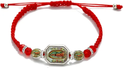 Vista 3 de BONITTER 612 PCS Virgen MaríaSan BenitoSan Judas pulsera rosario hecho a mano nudo rojo cuerdas pulseras de la suerte pulsera hombres o mujeres como