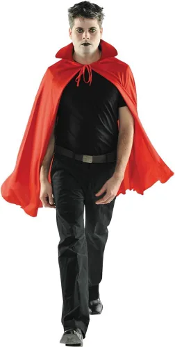 Vista 2 de Red Royale Capa de longitud media, talla única, se adapta a la mayoría de adolescentes y adultos, 1 pieza, perfecta para Halloween, cosplay, fiestas