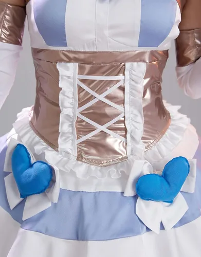 Vista 7 de Miccostumes Vestido de anime para mujer, disfraz de corazón azul con alas