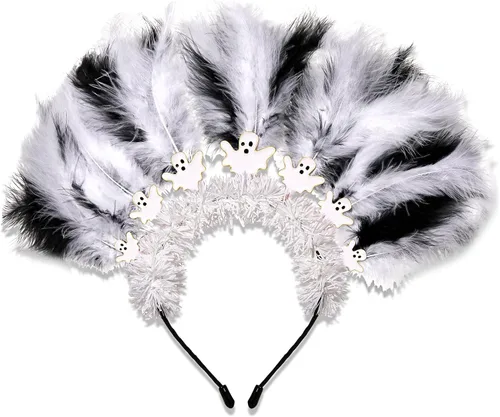 Vista 20 de YAHPERN Diademas de Mardi Gras para mujer, máscara de flor de lis, diadema de plumas de carnaval, accesorios para el cabello, regalos