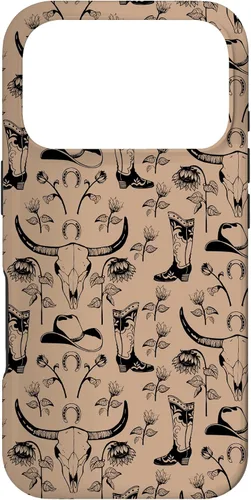 Vista 29 de Western Boho Skull, Sunflowers, Country Girls, Cowgirls Boot Case for iPhone 17