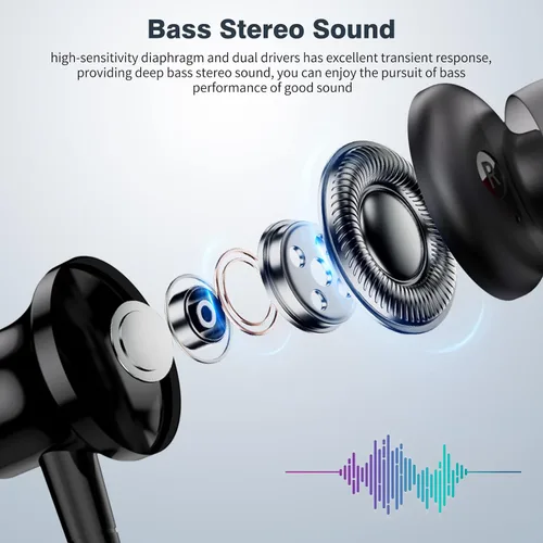 Vista 4 de Auriculares USB C, COOYA Tipo C Auriculares con Cable Magnéticos con Graves y Cancelación de Ruido In-Ear + Micrófono para iPhone 17 16 15 Pro Max
