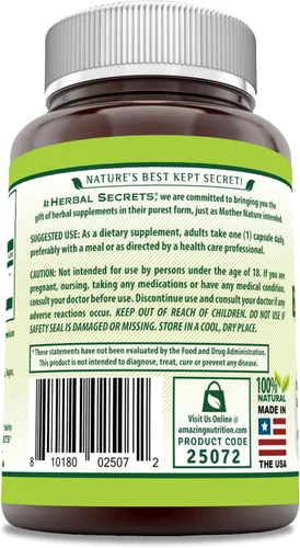 Vista 2 de Extracto de Boswellia Serrata Herbal Secrets (65% de ácidos de boswellia) 0.021 oz 120 comprimidos naturales, paquete de de 1, 1