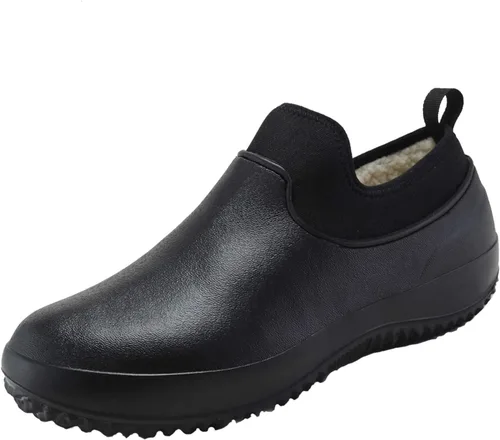 Vista 11 de YUKTOPA Zuecos de trabajo impermeables antideslizantes para hombre y mujer, resistentes al aceite, zapatos de chef de seguridad, zapatos de trabajo