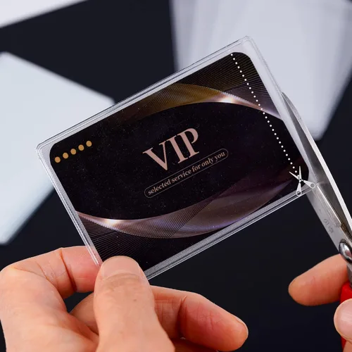 Vista 6 de 100 fundas protectoras impermeables para tarjetas de crédito, licencia, identificación, tarjeta de visita y seguridad social, fundas verticales