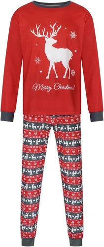 Vista 2 de Pijamas de Navidad para la familia, conjunto de pijamas a juego divertido de Navidad, ropa de descanso de manga larga a cuadros para mujeres