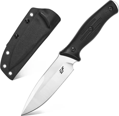 Vista 8 de Eafengrow EF140 Cuchillo de hoja fija, hoja de acero AUS-10, mango G10 de espiga completa, herramienta EDC cuchillo recto para trabajar campamento