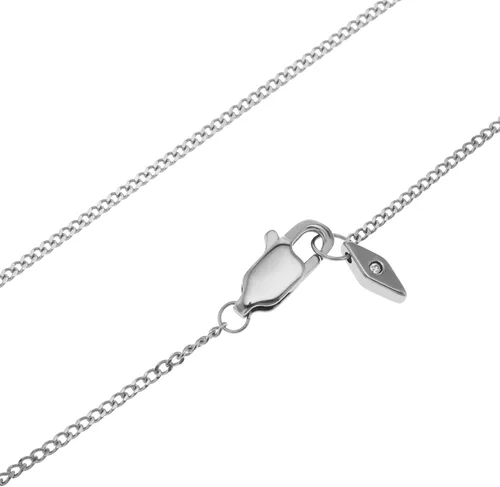 Vista 4 de Fossil - Collar de cadena con dije de acero inoxidable grabado y enchapado para mujer
