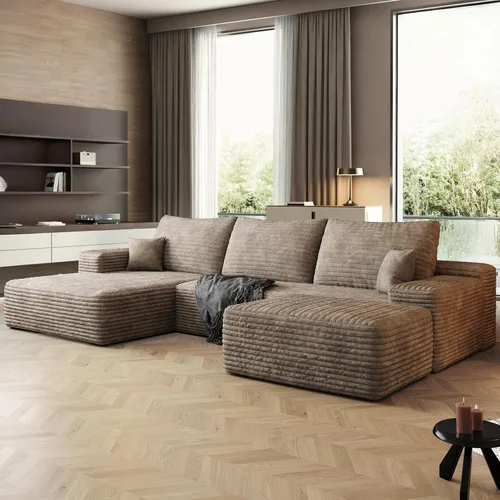 Vista 43 de Sofás seccionales de 105" para sala de estar, sofá cloud con forma de L tapizado, sofás modulares sin estructura rígida, sofá seccional moderno