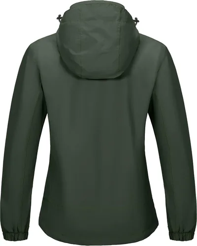 Vista 3 de Little Donkey Andy Chaqueta impermeable para mujer, ligera, con capucha, para viajes, senderismo, golf