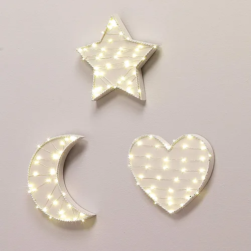 Vista 3 de Lambs & Ivy Signature Star - Decoración de pared con luz LED para colgar en la pared