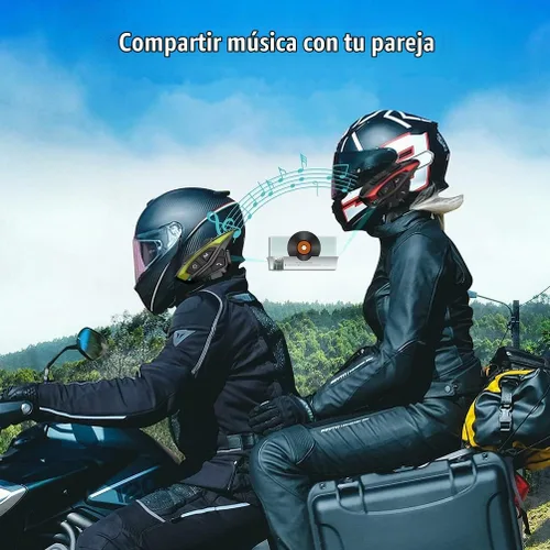 Vista 6 de Kit de intercomunicador Bluetooth para casco de motocicleta, casco de motocicleta con cancelación de ruido DSP/CVC, intercomunicador de casco de 8