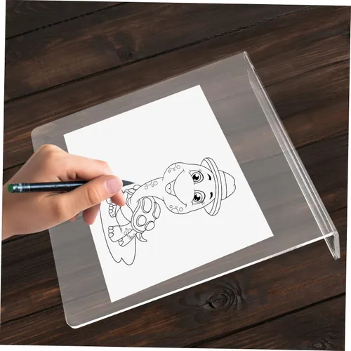 Vista 6 de NUOBESTY Tablero de dibujo acrílico, soporte de caballete para artistas y estudiantes, ligero, grueso, inclinado para pintar, mostrar fotos y leer
