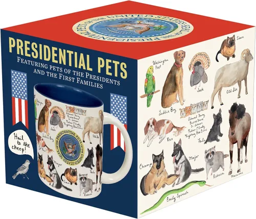 Vista 6 de The Unemployed Philosophers Guild Presidential Pets - Taza con famosos amigos peludos y emplumados de los presidentes de Estados Unidos, viene