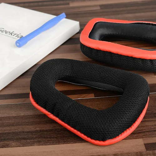 Vista 4 de Geekria Comfort Almohadillas de repuesto para auriculares Logitech G35, G430, G432, G332, G930, F450, piezas de reparación con guía de video