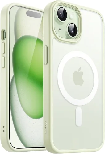 Vista 19 de JETech - Carcasa magnética mate para iPhone 15, color negro Compatible con MagSafe, parte trasera mate translúcida, protección delgada a prueba