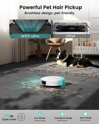 Vista 5 de Lefant M310 Ultra Robot Vacuum and Mop, 6000Pa Suction-Slim Robotic Cleaner with ToF LiDAR Navigation, Accurate Obstacle Avoidance, WiFi/App/Alexa