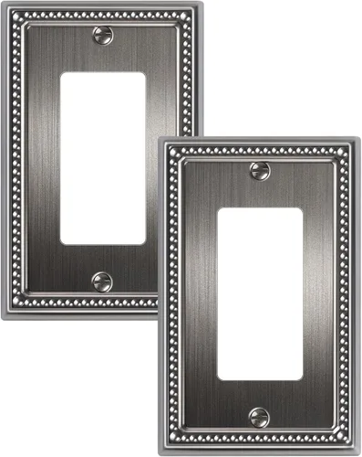 Vista 118 de Paquete de 2 cubiertas de placa de interruptor de luz de doble palanca, cubiertas decorativas de placa de doble interruptor Pearls, placa de pared