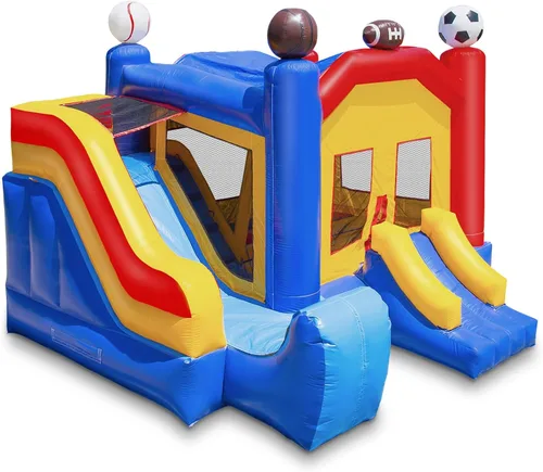 Vista 11 de Cloud 9 Castillo de grado comercial con tobogán – 100% PVC gorila de 16 pies x 17 pies – Inflable solamente