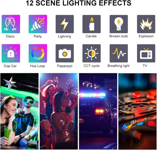 Vista 5 de GVM Great Video Maker Tubo de luz RGB, varita BD25R de 25 W con 300 cuentas de lámpara, iluminación de fotografía de 24 pulgadas, red de malla