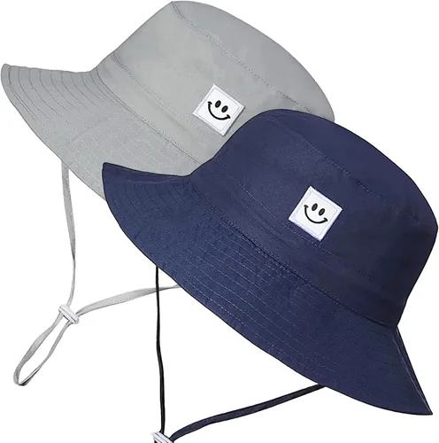 Vista 4 de 55cube Sombrero de sol para bebés y niños pequeños UPF 50+ con correa para 1 paquete de malva polvoriento