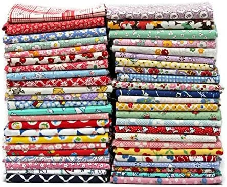 Vista 2 de Field's Fabrics 10 Fat Quarters - 1930 a 1950 Reproducción Depresión Era Feed Sack Pequeña Escala Floral Vintage Look Flowers Nostalgia Prints