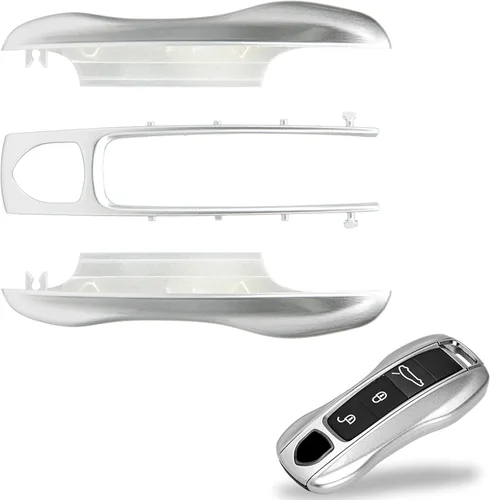 Vista 29 de Funda de llavero pintada de 3 piezas de repuesto - Compatible con llavero Porsche, MK1 (Gris Ágata)