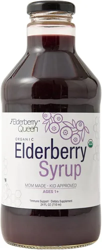 Vista 10 de Elderberry Queen Jarabe de Saúco Orgánico 12 Fl Oz - Fórmula de Apoyo Inmunológico con Sambucus Black Elderberry y Aronia Berry - Jarabe de Saúco