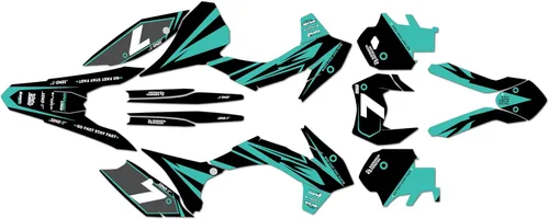 Vista 5 de Kit de gráficos para KTM 250XCF-W Y 350XCF-W (2014-2015) Bold Series Cyan 16 Mil - Adhesivos para motocicleta Dirt Pit Bike Motocicleta, accesorios